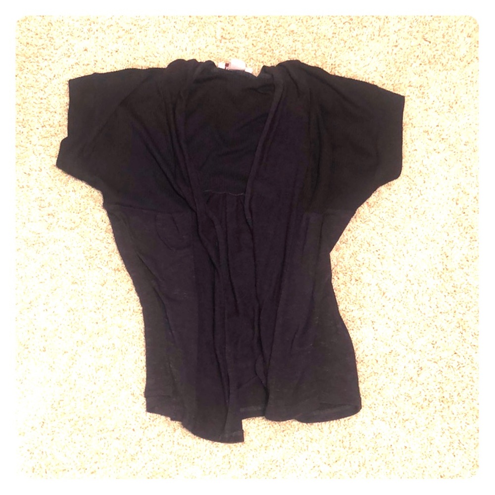 Short sleeve navy blue sweater